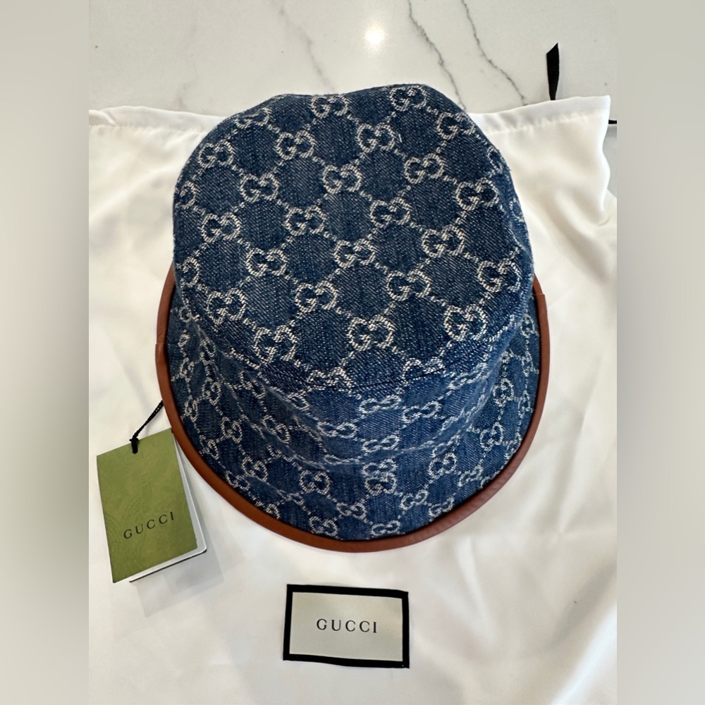 Gucci GG Jacquard Denim Bucket Hat - Picture 3 of 9